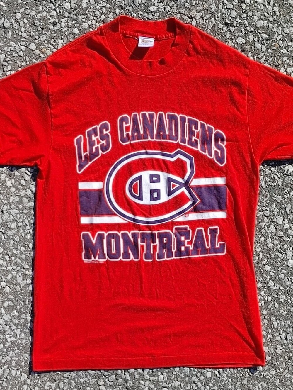 Vtg 1988 Montreal Canadiens NHL Shirt Medium Trench Made in USA Single Stitch 80